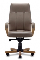 Босс D100 Серо-бежевое Кресло с высокой спинкой на крестовине