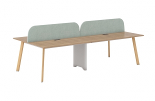 ECO144.U003+2 ECO501.ZEL Рабочая станция на 4 места с 2-мя тканевыми экранами