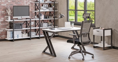 LOFT 02 Металл черный Белый бриллиант LOFT 02 Металл черный Белый бриллиант Комплект офисной мебели