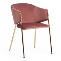 KRONOS (mod. 8158) металл/вельвет, коралловый/золотые ножки, V062-23 Кресло