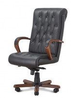 Роял D100 Черное Кресло с высокой спинкой на крестовине