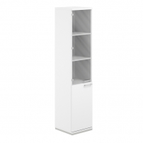AG.209.WH.WH.WH.GL.L AG.209.WH.WH.WH.GL.L Шкаф 5 ур. 400х400х1833 со стеклом
