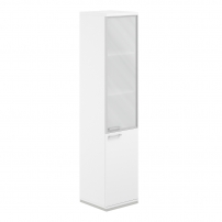 AG.209.WH.WH.WH.GALM.R AG.209.WH.WH.WH.GALM.R Шкаф 5 ур. 400х400х1833 со стеклом матовым в раме цвет алюминий