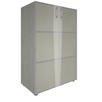 YALTA LT-ST 2.4 Снежная Патина Шкаф книжный средний со стеклом без топа
