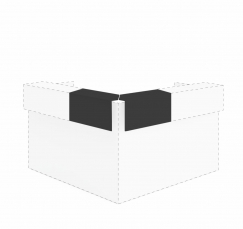 угловой Черное стекло Factory Light Топ