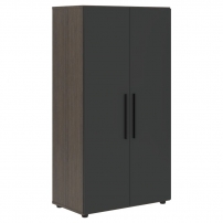 VELION VMCS 80.1 Яшма черный Дуб Сильвер Шкаф с глухими средними дверьми