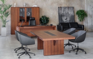 LAGO №08 Итальянский орех Черный Комплект мебели для кабинета руководителя