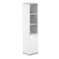 AG.209.WH.AR.WH.GL.L AG.209.WH.AR.WH.GL.L Шкаф 5 ур. 400х400х1833 со стеклом