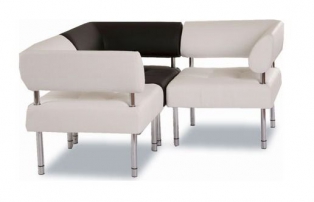 Сантьяго 03 Черный/Белый (экокожа) Сантьяго 03 Черный/Белый (экокожа) Диван угловой