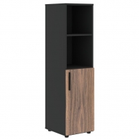 VELION VENEER VRMCS 40.5 R Американский орех Яшма черная Шкаф-колонка с глухой малой дверью (правый)