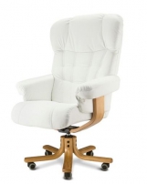 Царь D100 Белое Кресло с высокой спинкой на крестовине