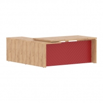 Torr LUX TLCT 1820 R Дуб Бофорд Красный Стол руководителя правый
