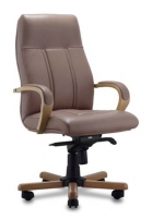 Босс D100 Серо-коричневое Кресло с высокой спинкой на крестовине