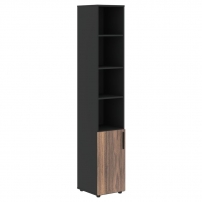 VELION VENEER VRHCS 40.5 L Американский орех Яшма черная Шкаф-колонка с глухой малой дверью (левый)