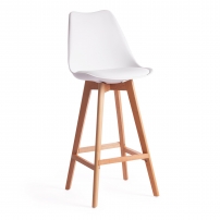 TULIP BAR (mod. C1014H) пластик/дерево, 57 х 48 х 104 см, белый 018 /натуральный TULIP BAR (mod. C1014H) пластик/дерево, 57 х 48 х 104 см, белый 018 /натуральный Стул барный