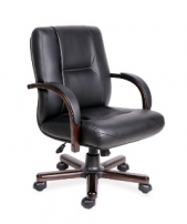 BONN B LAGUNA кожа Бежевая-дерево Орех Тай Кресло руководителя