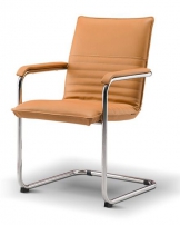 Синди D40 Оранжевое Кресло со средней спинкой на полозьях