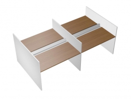 Profiquadro КВ 1409-2 БН Орех ногаро/белый премиум Profiquadro КВ 1409-2 БН Орех ногаро/белый премиум Рабочая станция с ProSystem