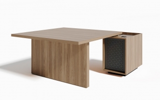 EVO102SX.U003 Стол квадратный с тумбой левый