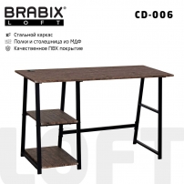 BRABIX LOFT CD-006 Мореный дуб Стол на металлокаркасе