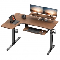 EUREKA ERK-L60L-WN Стол для компьютера угловой (левый) c электрической регулировкой по высоте