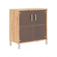 В410.5 Дуб Бофорд Стеллаж стекло в раме