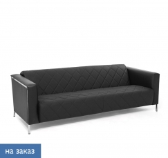 VISPO 3 Dakota black Dollaro 501 black stitch 1 Диван, 3 места, кожа + кожзам