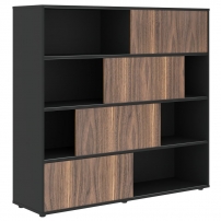 VELION VENEER VRMCS 1615 Американский орех Яшма черная Стеллаж со слайд-дверьми