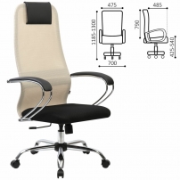 BRABIX PREMIUM Ultimate EX-800 хром Черное/бежевое Кресло руководителя