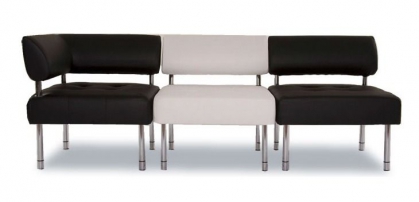 Сантьяго 01 Черный/Белый (экокожа) Сантьяго 01 Черный/Белый (экокожа) Диван трехместный