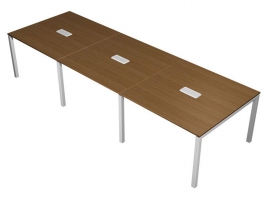 Profiquadro КВ 125 БН Орех ногаро/белый премиум Profiquadro КВ 125 БН Орех ногаро/белый премиум Стол для переговоров с кабель-каналом