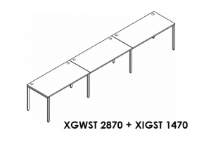 XTEN GLOSS XGWST 2870 + XIGST 1470 Белая Составная рабочая станция