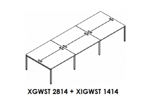 XTEN GLOSS XGWST 2814 + XIGWST 1414 Белая Составная рабочая станция