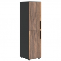 VELION VENEER VRMCS 40.4 L Американский орех Яшма черная Шкаф-колонка с 2 глухими малыми дверьми (левый)
