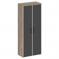 SHIFT SK.ST-1.10R black Тиквуд Темный/Антрацит Шкаф высокий широкий со стеклянными дверцами