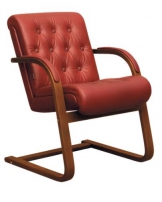 Роял D40 Рыжее Кресло со средней спинкой на полозьях