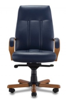 Босс D100 Темно-синее Кресло с высокой спинкой на крестовине