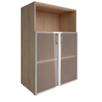 YALTA LT-ST 2.2R white Снежная Патина Шкаф книжный средний со стеклом в раме Lacobel без топа