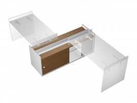 Profiquadro КВ 2001 БН Орех ногаро/белый премиум Тумба опорная 180 c ProSystem