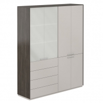 Atlas NZ-0321+NZ-0332.BT.GS Бренсон Трюфель Серый камень Шкаф высокий двойной