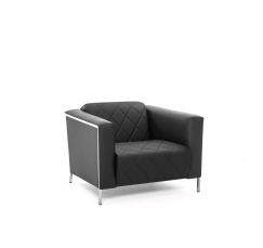 VISPO 1 Dakota black Dollaro 501 black stitch 1 Кресло, кожа + кожзам