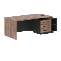 VELION VENEER VRCT 2190 R Американский орех Яшма черная Стол руководителя правый