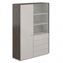 Atlas NZ-0313+NZ-0322.BT.GS Бренсон Трюфель Серый камень Шкаф высокий двойной с отделением для одежды