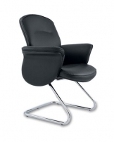 Виктория D40 Черное Кресло со средней спинкой на полозьях