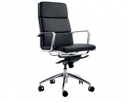 Абсолют D100 Черное Кресло с высокой спинкой на крестовине