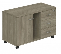 Wing WN.203.OD.R Дуб темный Wing WN.203.OD.R Дуб темный Тумба опорная (мобильная) с 3 ящиками, распашным фасадом и нишей (правая)