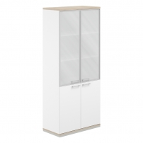 AG.210.WH.AR.WH.GALM AG.210.WH.AR.WH.GALM Шкаф 5 ур. 800х400х1833 со стеклом матовым в раме цвет алюминий