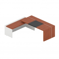 AN-200.2 L Орех тангенциальный/белый Стол руководителя