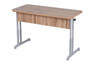 эргономическая (рост 3-7) Клен Танзау/Металл Серый Парта двухместная