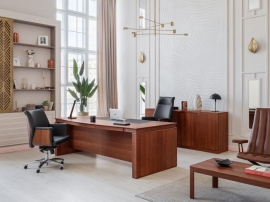 LAGO №06 Итальянский орех Черный Комплект мебели для кабинета руководителя